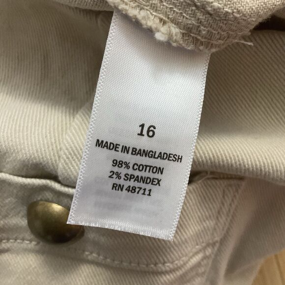 Ophelia Roe Women’s Pants Wide Leg Button Detail Size 16 Beige - Picture 2 of 6